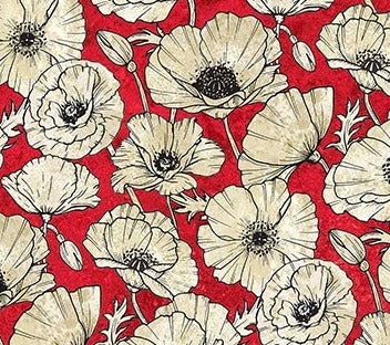 Stonehenge Oh Canada 11 - Red Multi Poppy Toile