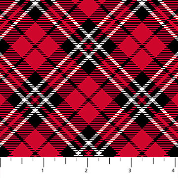 Cardinal Christmas - Red Diagonal Plaid
