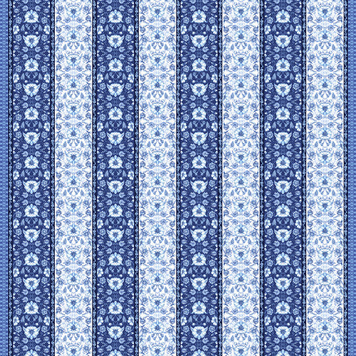 Annablue - Medium Blue Boarder Stripe