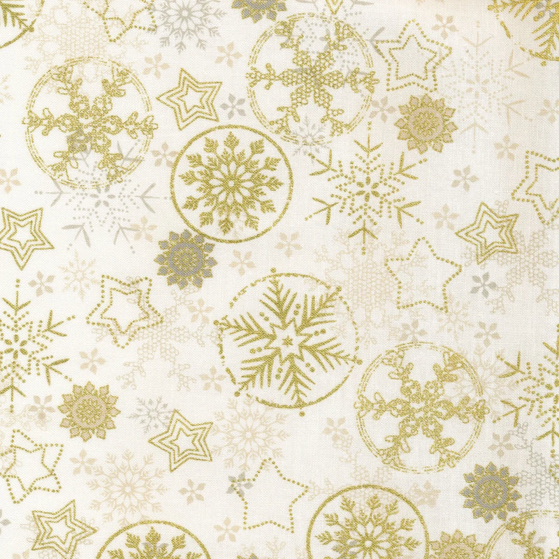 Frosty Snowflake - Cream/Gold Snowflakes