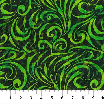 Birds Of Paradise - Green Large Swirls