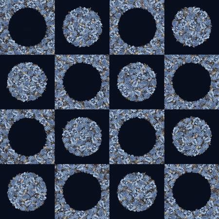 Dots and Holes - Indigo Floral Panel