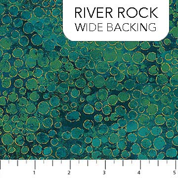 Shimmer Wide Backing 108" - Lagoon River Rocks