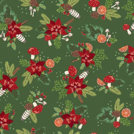 Yuletide Forest - Green Floral