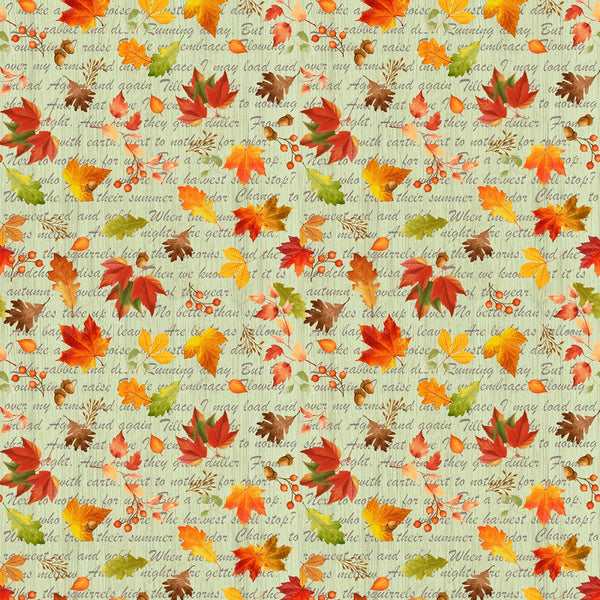 Gather With A Grateful Heart - Green Leaves On Script
