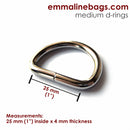 Emmaline D-Rings 1" Nickel - Pack of 4