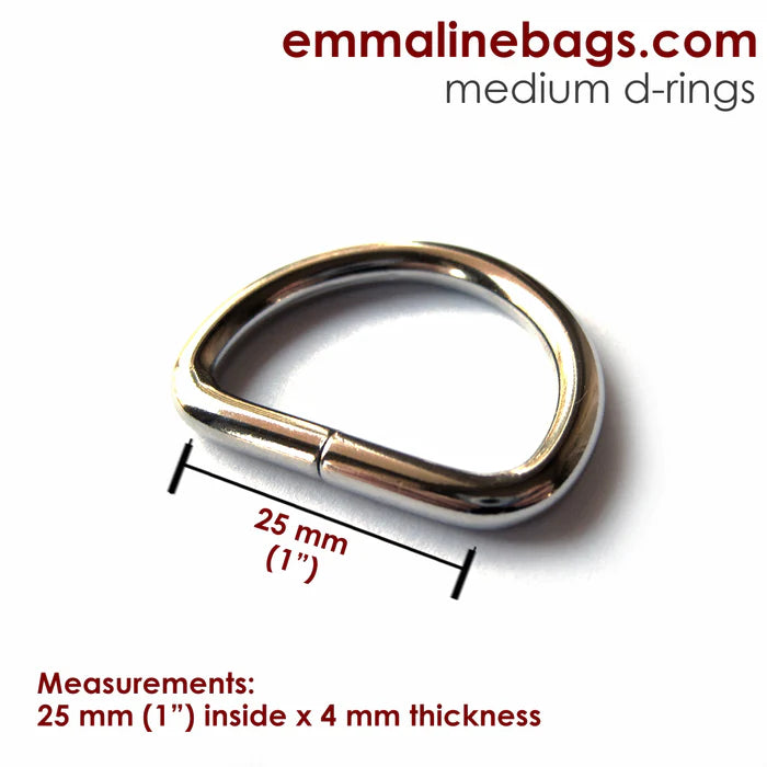 Emmaline D-Rings 1" Nickel - Pack of 4