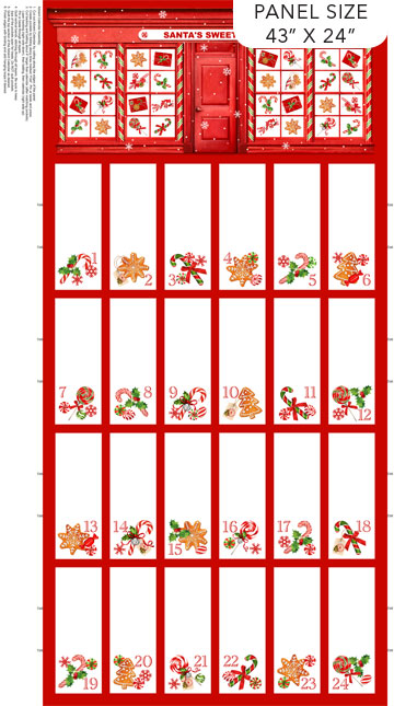 Peppermint Candy - Red Multi Advent Calendar Panel