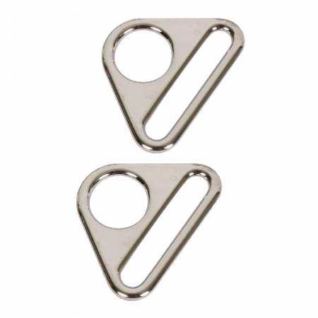 1" Flat Triangle Rings Nickel - Set of Two