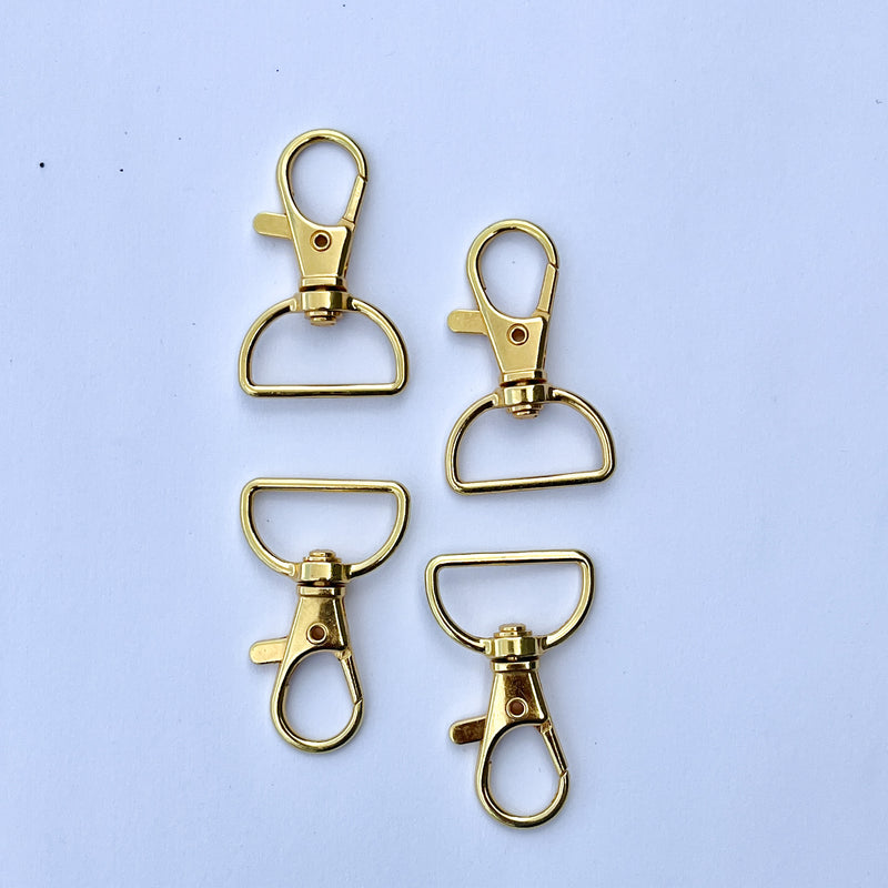 Four - 3/4" Swivel Hooks Gold