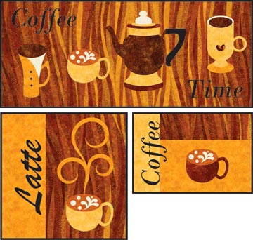 Coffee Time Runner, Placemats and Wall Quilt Pattern