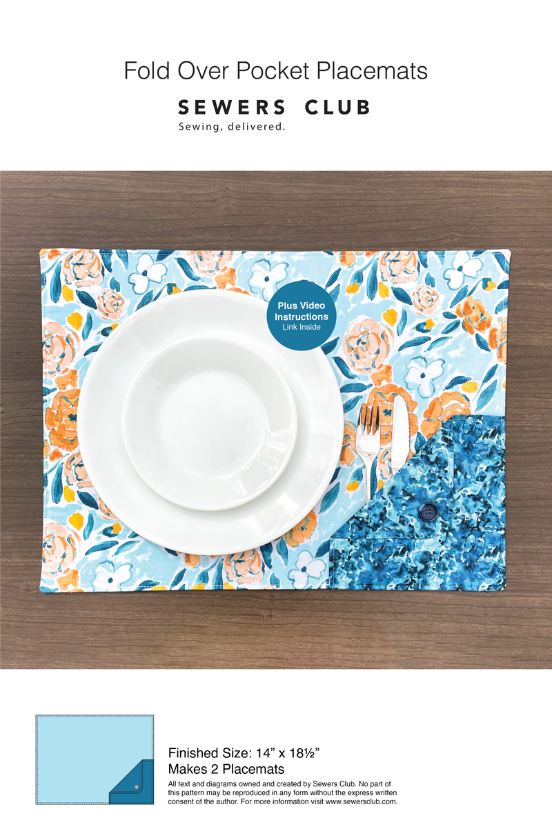 Fold Over Pocket Placemat Kit