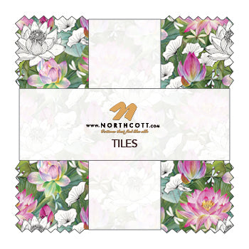Water Lilies Tiles - 42 pieces 10" Squares Layer Cake