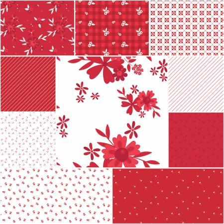 Cheerfully Red 1 Yard Bundle - 10 pieces