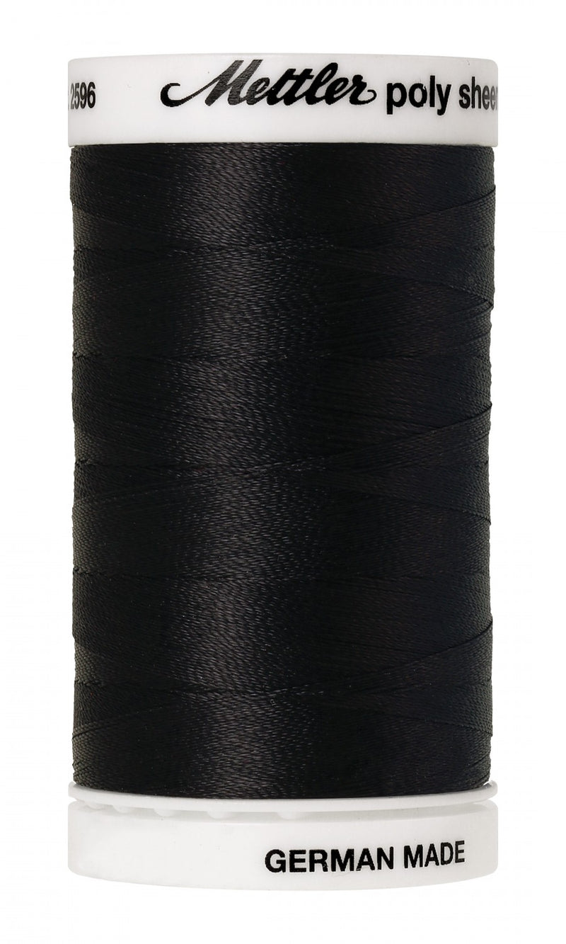 Mettler Poly Sheen Polyester Embroidery Thread 40wt 140d 800m/875yds Black