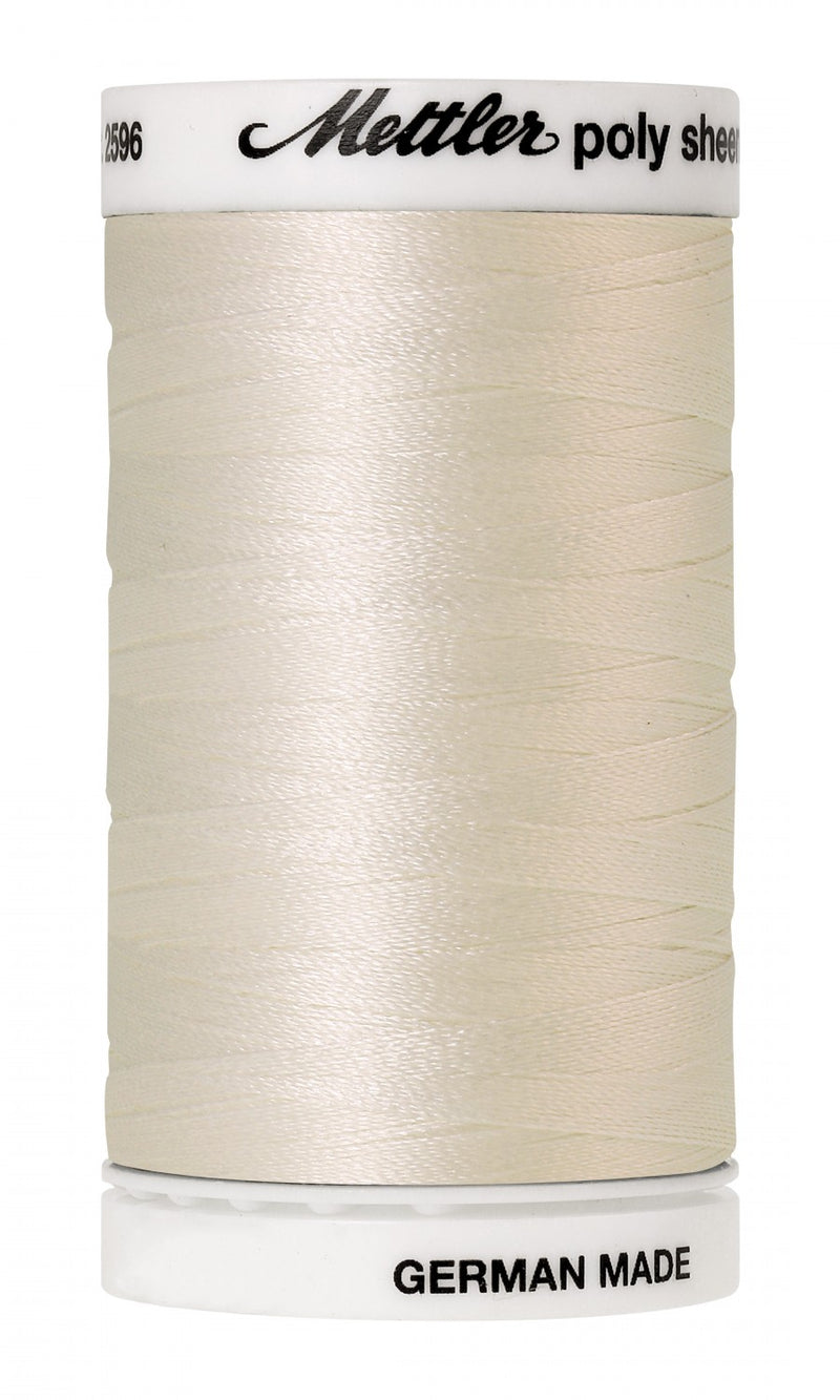 Mettler Poly Sheen Polyester Embroidery Thread 40wt 140d 800m/875yds Eggshell