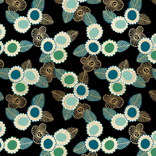 Purl - Embroidered Floral Black