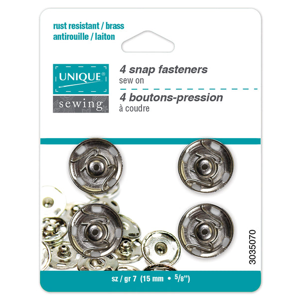 UNIQUE SEWING 4 Snap Fasteners - size 15mm (5/8")