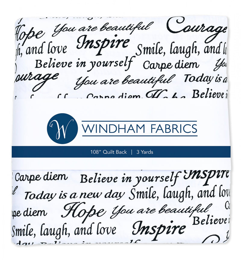 3 Yard Precuts, Inspirational Words, 108in Wide