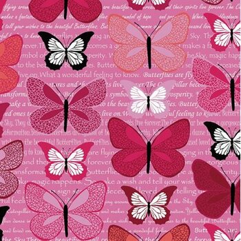 Flying Around - Pink Linear Butterflies