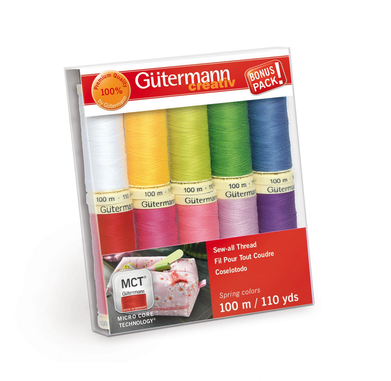 Gütermann Sew-all Thread 10 spools 10 Colors 100m Spring