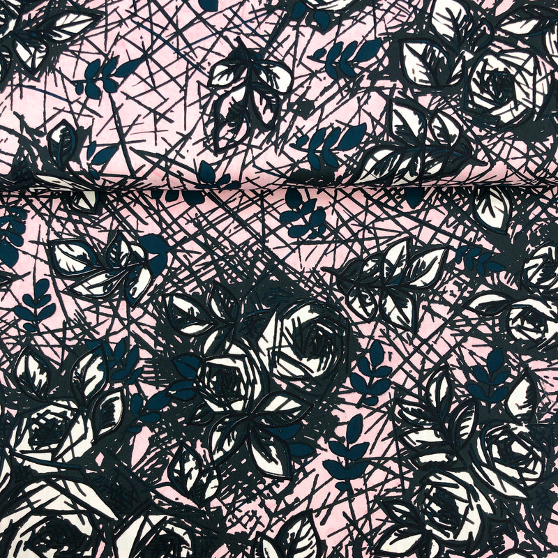 Rough Sketch - Navy Roses