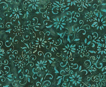 Bamboo Pavilion - Dark Teal Floral
