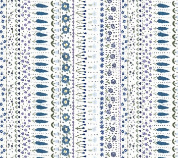 Birdwatch - White Floral Stripe