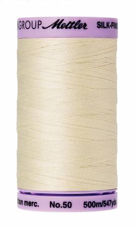 Mettler Silk-Finish 50wt Solid Cotton Thread 547yd/500M Antique White