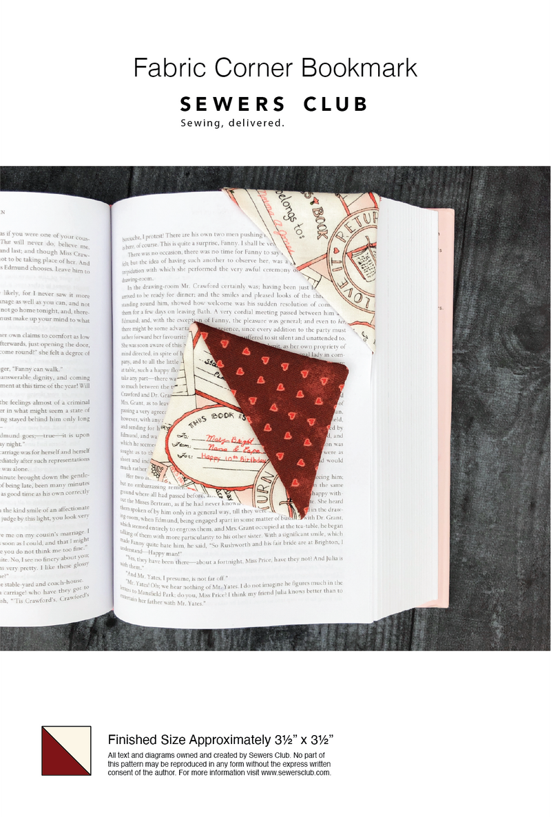 Fabric Corner Bookmark Pattern