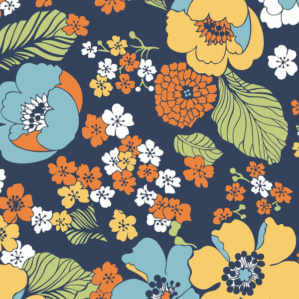Carnaby Street - Crowded Navy Florals