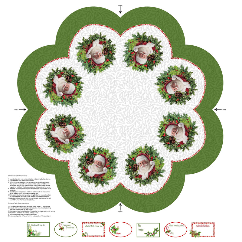 Here Comes Santa - Tree Skirt Panel