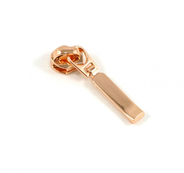 #5 Emmaline Rectangular Zipper Slide 10pk Copper/Rose Gold