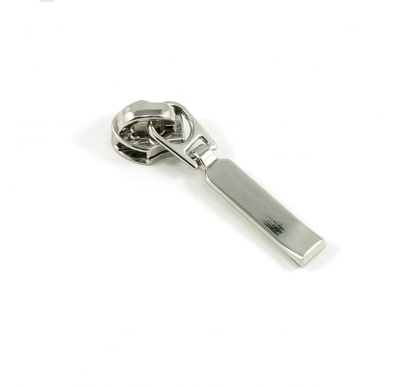 #5 Emmaline Rectangular Zipper Slide 10pk Silver