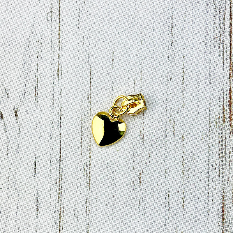 #5 Zipper Pull - Gold Heart
