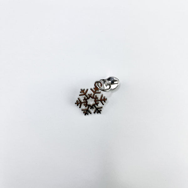 #5 Zipper Pull - Silver Snowflake