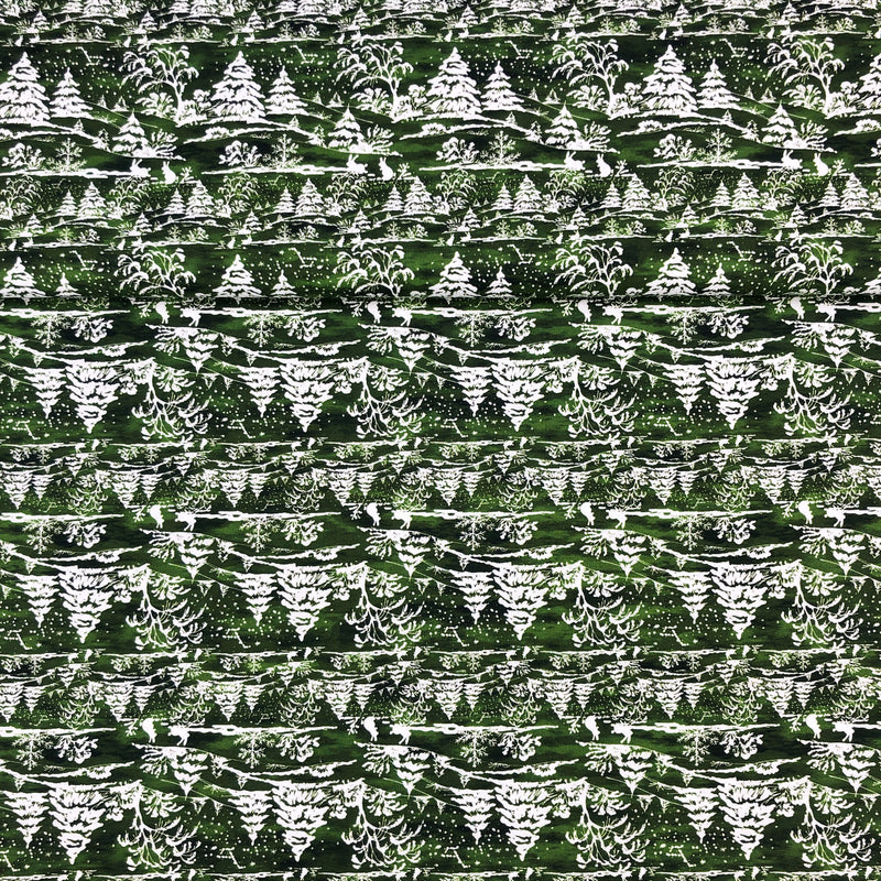 A Poinsettia Winter - Green Trees