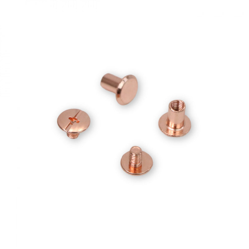 12 Medium Chicago Screws 8mm Rose Gold