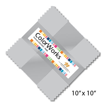 ColorWorks Premium Solid 9000 TILES - 10" Layer Cake Grey