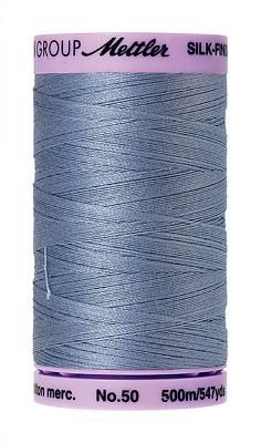 Mettler Silk-Finish 50wt Solid Cotton Thread 547yd/500M Smoky Blue