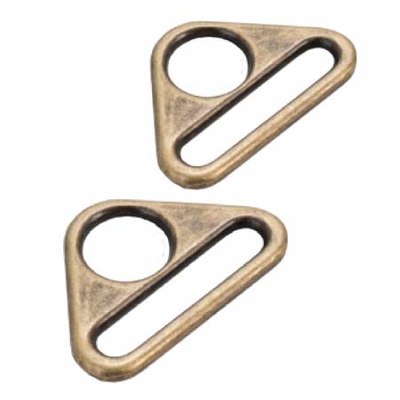 Two Triangle Rings 1" Antique Brass